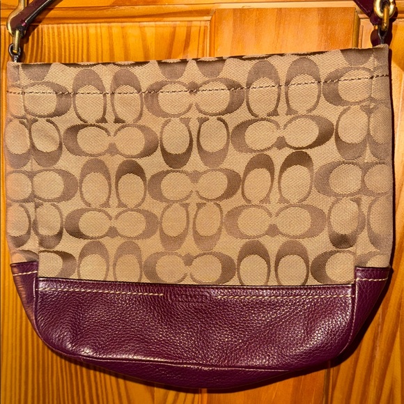 Coach Burgundy Brown and Tan Crossbody Bag - Picture 2 of 4